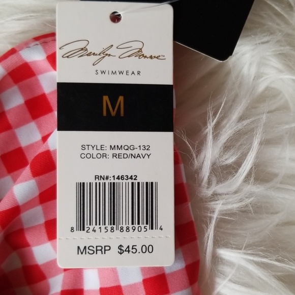 Marilyn Monroe Checkered Bikini Top Size Medium - Picture 4 of 6